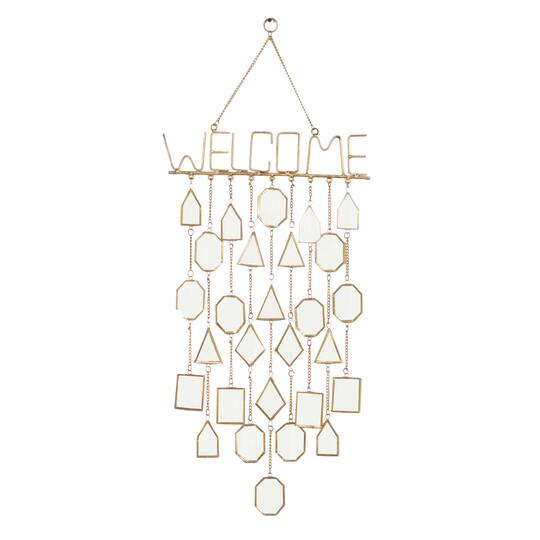 36" White & Gold Metal Eclectic Windchime